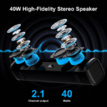 TOPVISION 2.1 Ch Sound Bar for TV, Bluetooth 5.4 Soundbar with Subwoofer for TV/PC/Projectors, Home Theater System with HDMI/Optical/Aux - Image 2