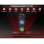 Fisher Portable Bluetooth Wireless Speaker: Dual 10" 60W PEAK Power Loud HD Deep Bass Sound & LED Lights, Rechargeable Karaoke TWS Pairing Long Lasting Battery, USB Port, AUX, FM Radio & Handle Bar - Image 2